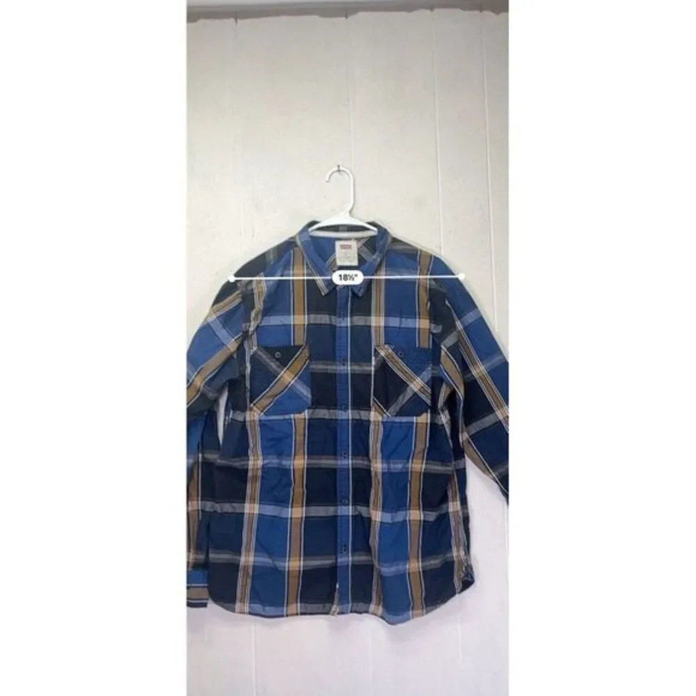 Levi's Plaid Shirt Men XL‎  Blue Western Classiccore Corpcore Careerwear